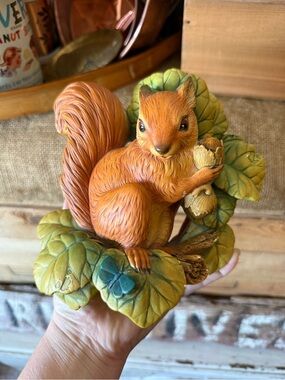 Hand-Painted Chalkware Squirrel Figure